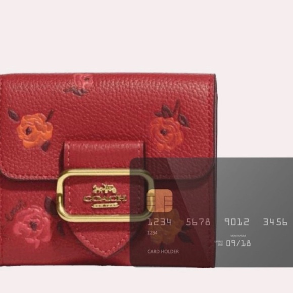 New Coach CE669 Small Morgan Wallet With Peony Print - Picture 4 of 5
